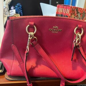 Coach Fuchsia Leather Shoulder Bag